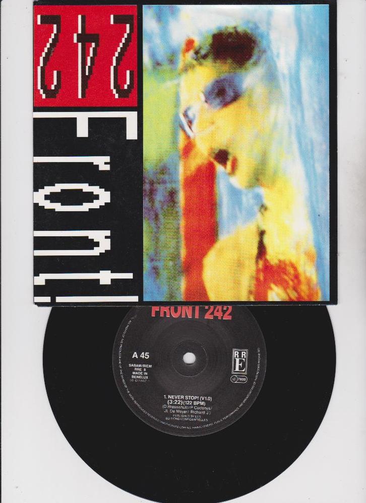 Front 242 – Never Stop!   1989   MINT !!!!!!    EBM, Cd's en Dvd's, Vinyl Singles, Zo goed als nieuw, Single, Pop, 7 inch, Ophalen of Verzenden