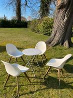 Tuinset 4 stieken en tafeltje, Tuin en Terras, Ophalen, 4 zitplaatsen, Kunststof, Gebruikt