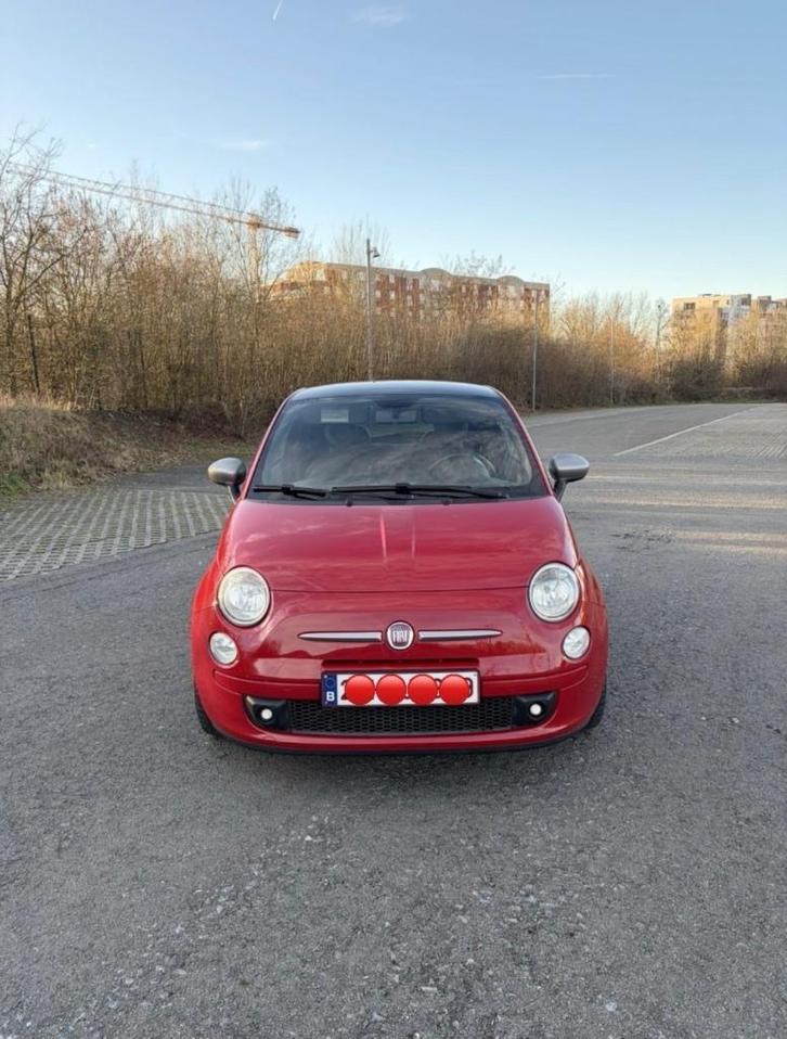 Fiat 500, Autos, Fiat, Particulier, Essence, Euro 5, Autre carrosserie, 3 portes, Boîte manuelle, Rouge, Noir, Cuir, Enlèvement