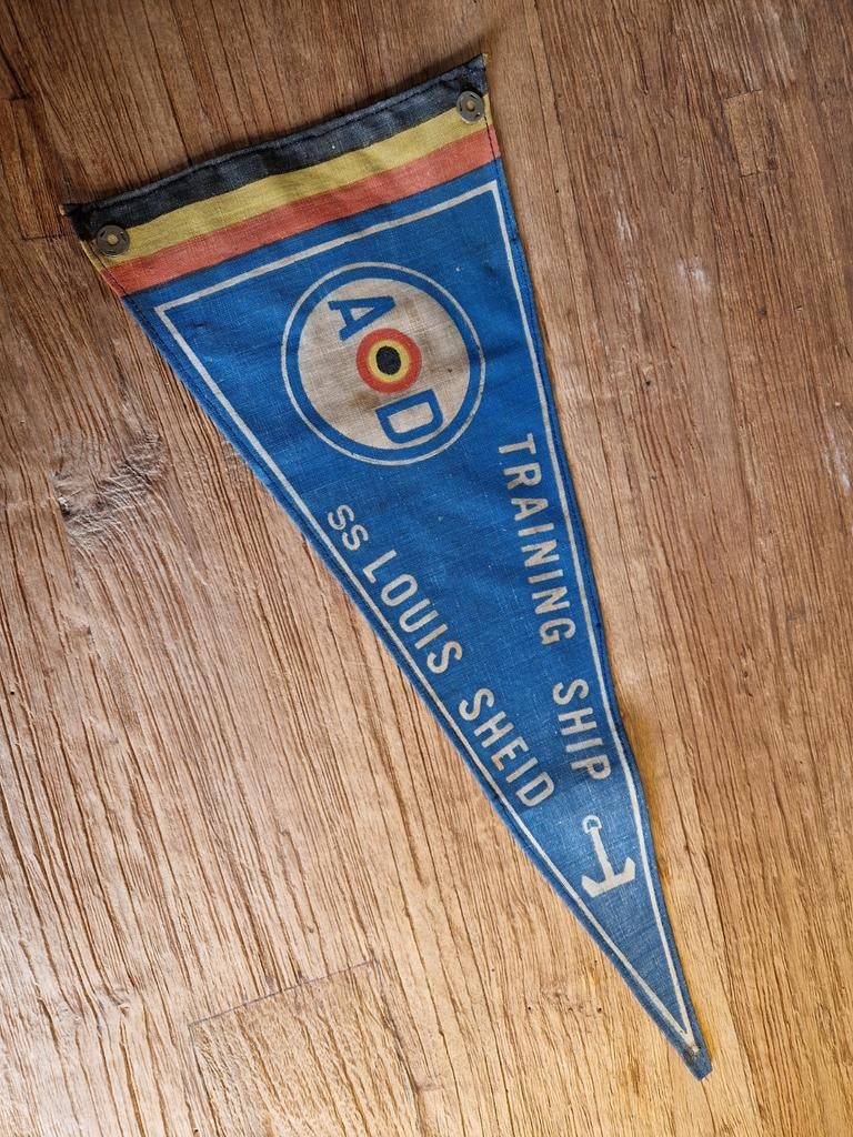 Oud militair vaandel AOD Training Ship ss Louis Sheid, Diversen, Vlaggen en Wimpels, Ophalen of Verzenden