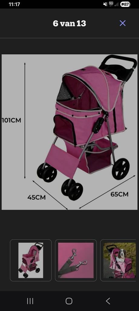 Hondenbuggy, Dieren en Toebehoren, Honden-accessoires, Ophalen, Zo goed als nieuw