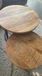 Set salontafels (2 stuks), Métal, Moins de 50 cm, Rond, Comme neuf