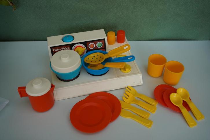 Vintage Fisher-Price speelkeuken fornuis, Kinderen en Baby's, Speelgoed | Speelkeukens, Gebruikt, Speelkeuken, Kunststof, Ophalen of Verzenden