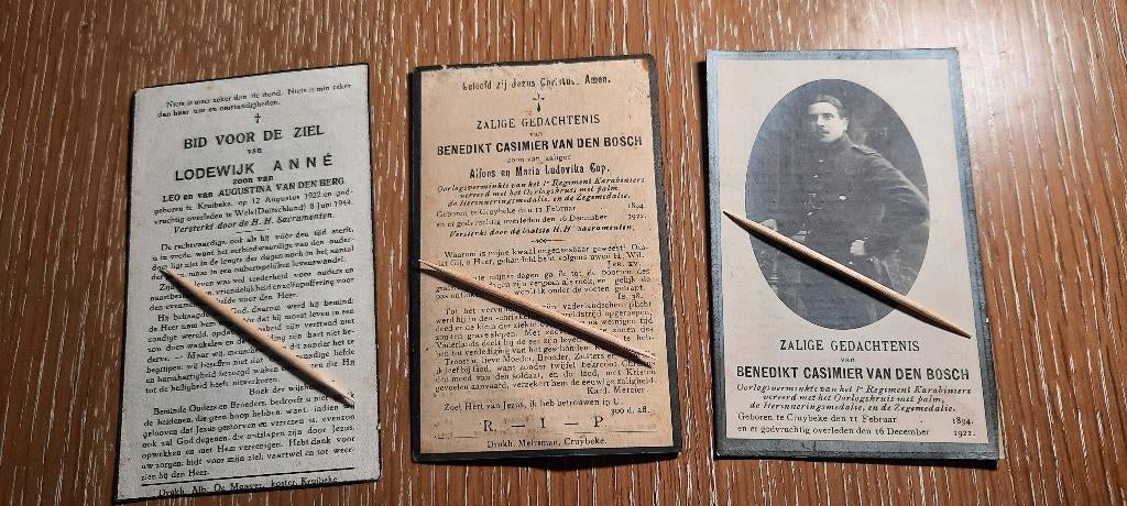 bidprentjes oudstrijders en oorlogsslachtoffers, Verzamelen, Bidprentjes en Rouwkaarten, Ophalen of Verzenden, Bidprentje