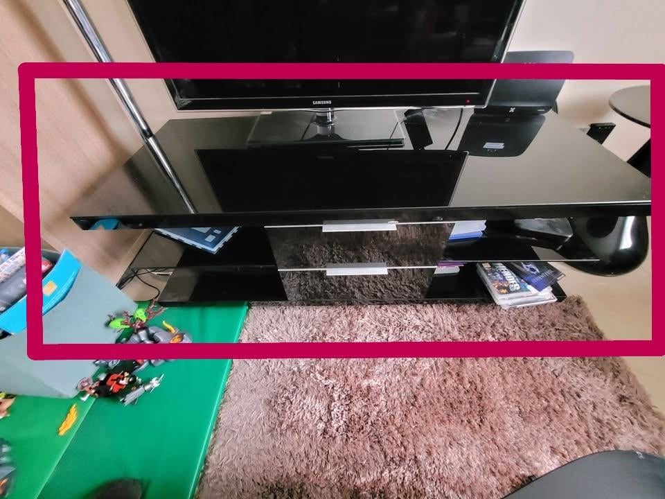 Meuble TV noir, Maison & Meubles, Enlèvement, Utilisé