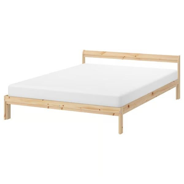 Cadre de lit NEIDEN 140x200 + Matelas VESTMARKA + Sommiers, Maison & Meubles, Beige, 140 cm, Enlèvement, Utilisé