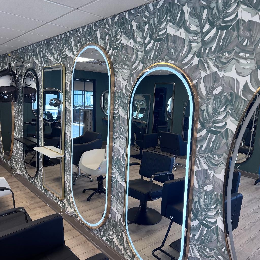 Spiegel Kaptafel Kapsalon Kapper Ovaal Led Verlichting, Enlèvement ou Envoi, Neuf