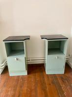 Twee Art Deco nachtkastjes met natuurstenen blad, Huis en Inrichting, Ophalen, Zo goed als nieuw