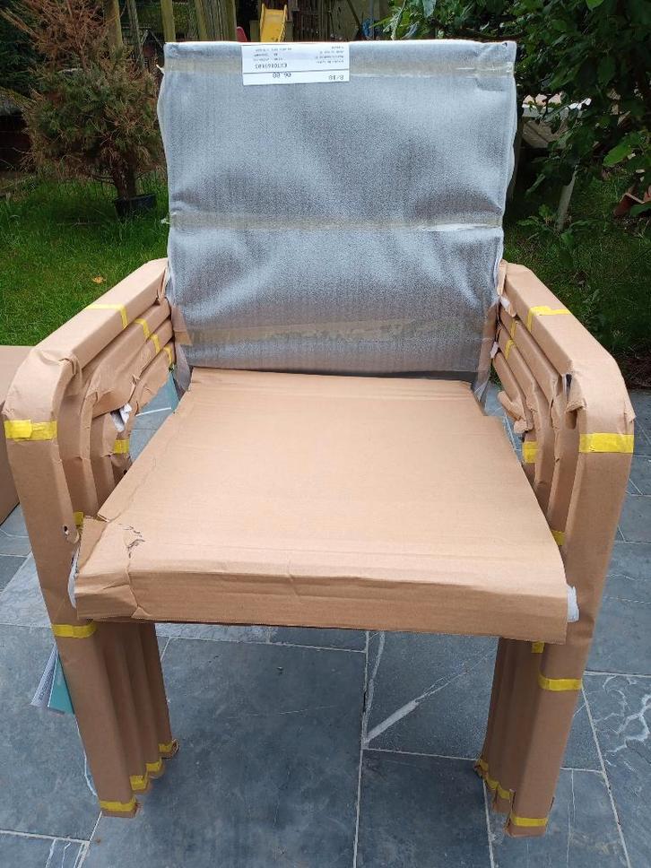 4 chaises de jardin, neuves, Jardin & Terrasse, Chaises de jardin, Neuf, Textilène, Empilable, Enlèvement