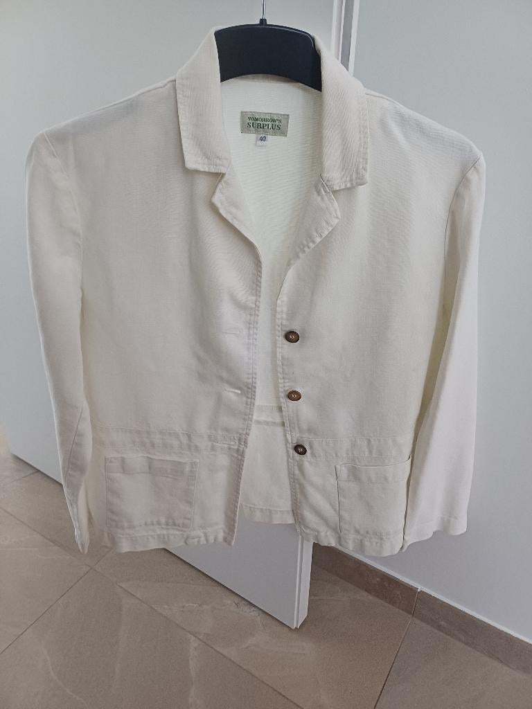 Tomorrow's surplus - linnen/katoenen jas (mt 40), Wit, Maat 42/44 (L), Ophalen of Verzenden, Zo goed als nieuw