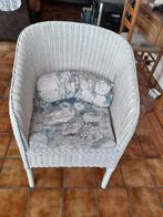 Siège en osier blanc avec coussins, Jardin & Terrasse, Enlèvement
