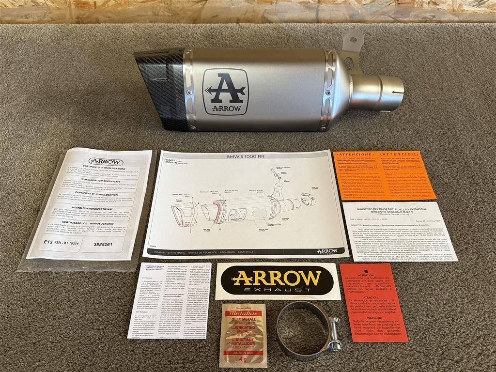 Arrow Pista uitlaat demper BMW S1000RR 19-24 S1000R 21-24, Ophalen of Verzenden, Gebruikt