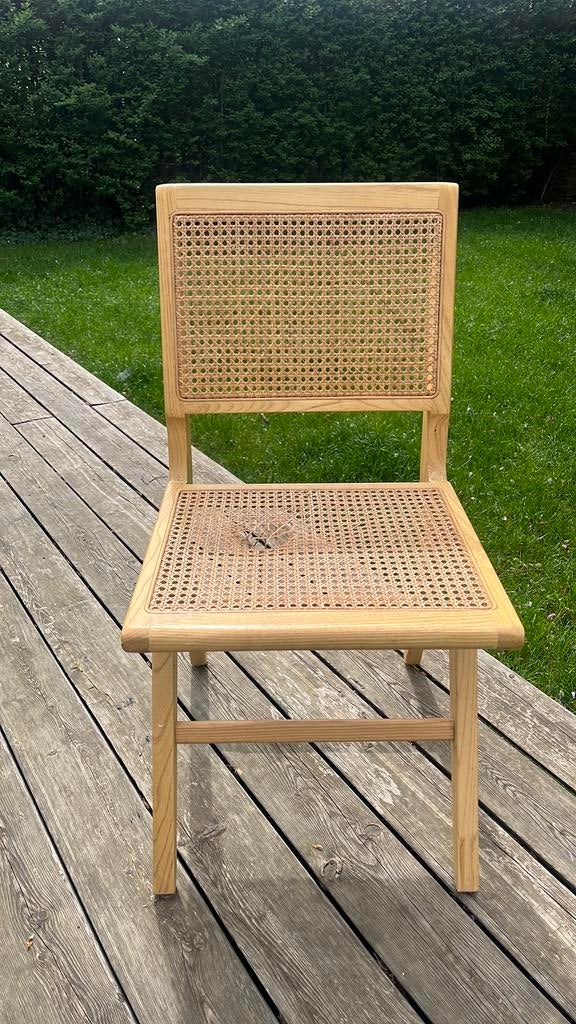 Houten stoel met rotan Furnified, Maison & Meubles, Enlèvement, Utilisé