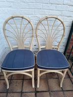 Superbe chaises de jardin/terrasse rotin de bambou blanc, Enlèvement, Comme neuf, Rotin