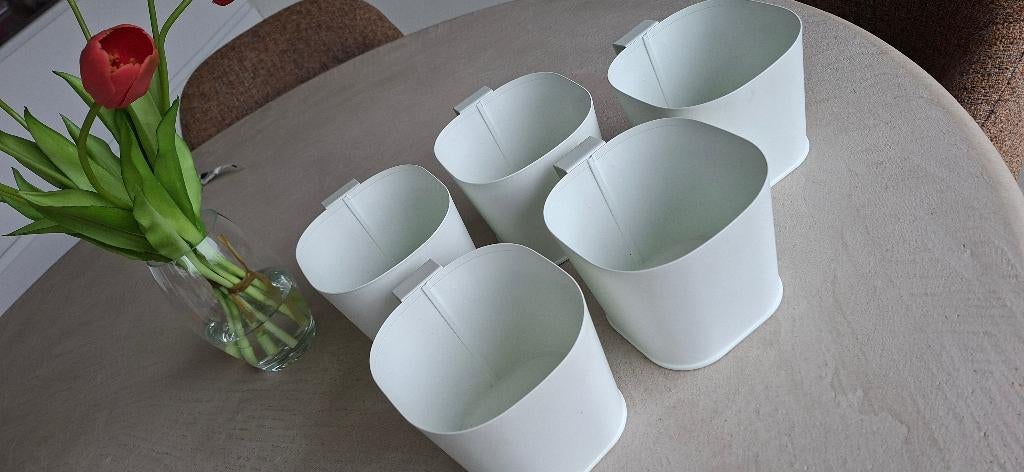 5 nieuwe bloempotjes Ikea. Metaal., Tuin en Terras, Vierkant, Nieuw, Ophalen of Verzenden, Balkon