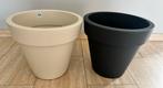 2 mooie Elho bloempotten - binnen / buiten, Tuin en Terras, Bloempotten, Kunststof, Rond, Zo goed als nieuw, Minder dan 40 cm