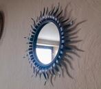 Miroir vintage métallique, Enlèvement ou Envoi, Moins de 100 cm, Rond, Utilisé