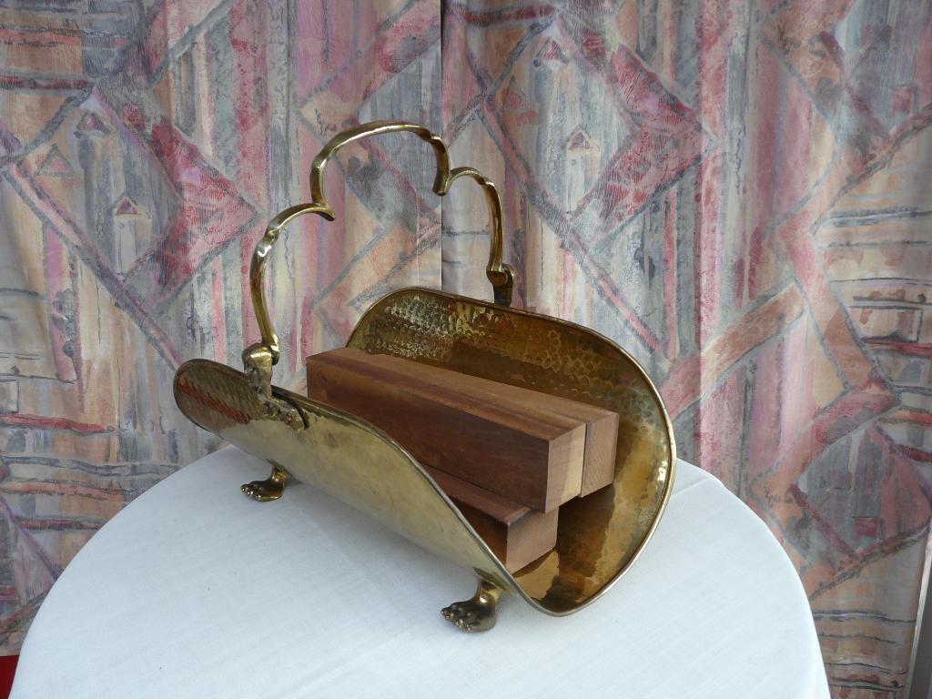 koperen houtkorf, Ophalen, Zo goed als nieuw