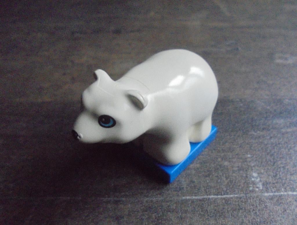 Lego Duplo Animal On Blue Base Bear Blue Eyes (zie foto's) 2, Ophalen of Verzenden, Gebruikt, Losse stenen, Duplo