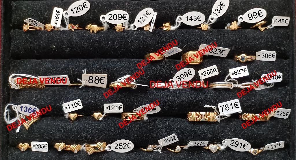 Bagues en or 18K jaune ou bicolore NEUVES, avec /sans pierre, Handtassen en Accessoires, Ringen, Nieuw, Ophalen of Verzenden, Dame of Heer