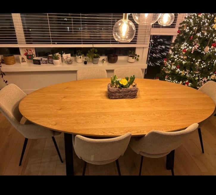 table à manger, Maison & Meubles, Tables | Tables à manger, Utilisé, 100 à 150 cm, 200 cm ou plus, Cinq personnes ou plus, Ovale