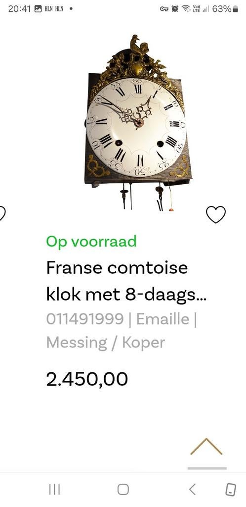 Heel oude comtoiseklok, Antiquités & Art, Enlèvement