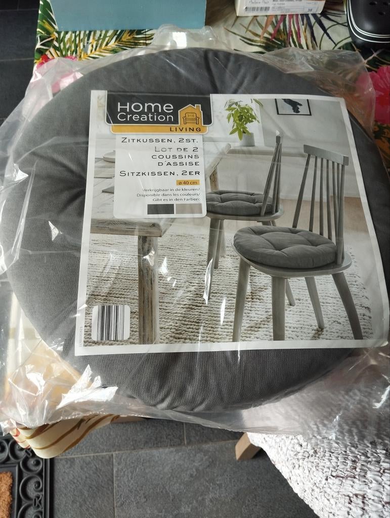 Nieuw 4 ronde kussens diameter 40 cm, Tuin en Terras, Ophalen of Verzenden