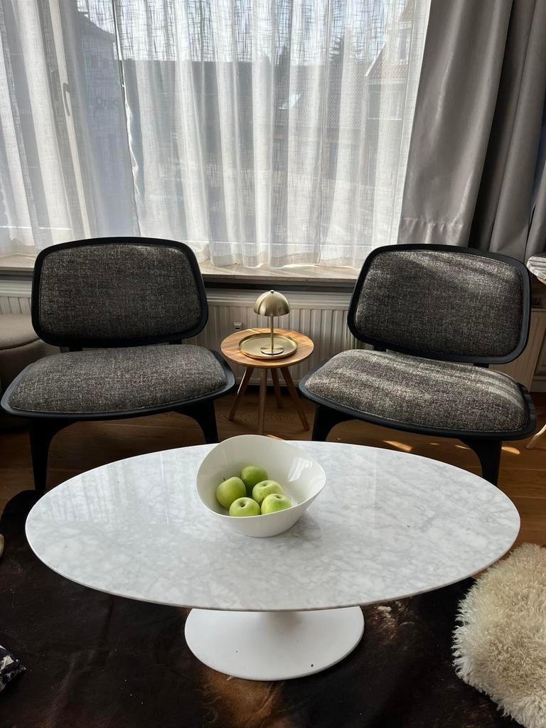 twee unieke Deense design lounge zeteltjes, Huis en Inrichting, Zetels | Complete zithoeken, Zo goed als nieuw, Hout, Ophalen