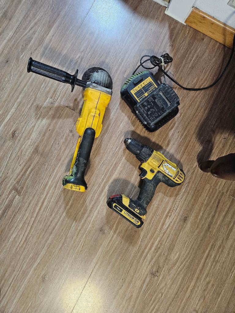 Dewalt slijpschijf + schroefmachine 18 volt, Doe-het-zelf en Bouw, Gereedschap | Slijpmachines, Gebruikt, Haakse handslijpmachine