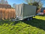 huif aanhangwagen dubbelas plateau, Ophalen, Gebruikt