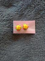 Fluorescerende siliconen oorbellen met „spikes”, Overige materialen, Geel, Nieuw, Ophalen of Verzenden