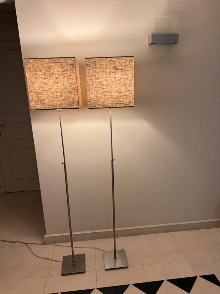 Twee staanlampen, Huis en Inrichting, Lampen | Vloerlampen, Zo goed als nieuw, Metaal, Ophalen