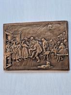 Bronzen Reliëf Plaquette Herberg, Antiek en Kunst, Ophalen of Verzenden, Brons