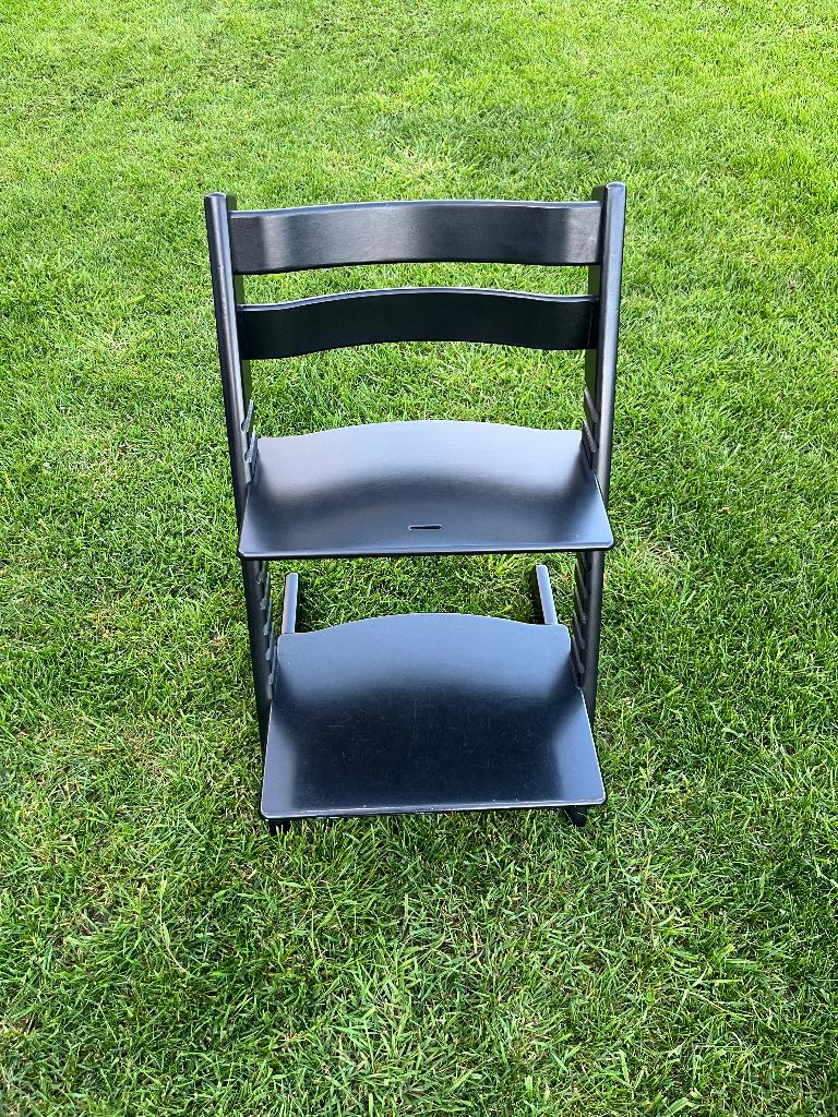 Stokke trip trap zwart, Kinderen en Baby's, Kinderstoelen, Ophalen, Gebruikt, Meegroeistoel, Aanschuifbaar