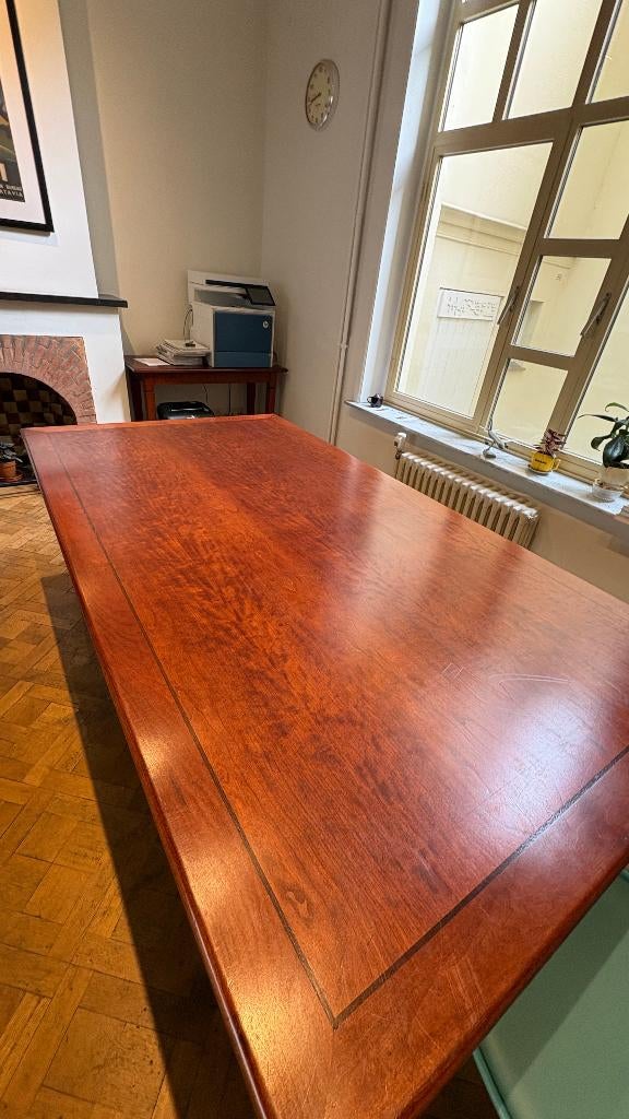 Grote Tafel Kersenhout/Beukenhout 220 cm x 120 cm, Huis en Inrichting, Tafels | Eettafels, Ophalen, Gebruikt, 100 tot 150 cm, Klassiek