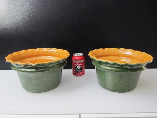 Oude frans provencaalse terracotta potten (2x), Antiek en Kunst, Curiosa en Brocante, Ophalen of Verzenden