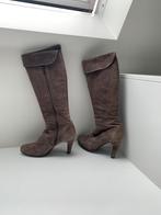 Dames laarzen, maat 38, denim , kleur taupe/bruin/grijs, Ophalen, Hoge laarzen, Vera gamma, Gedragen