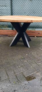 Ronde tafel , oud steigerhout diameter 150 cm, Tuin en Terras, Ophalen, Metaal