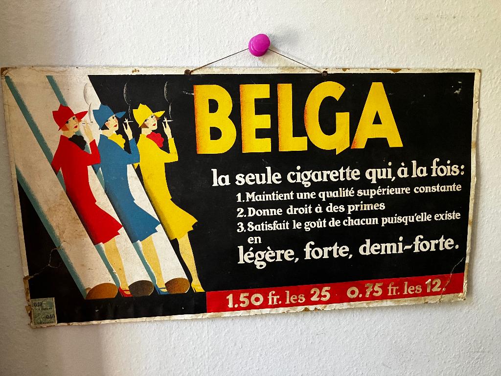 RARE PUBLICTE BELGA, Collections, Enlèvement ou Envoi, Utilisé, Panneau publicitaire