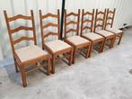 Prachtige Landelijke eiken stoelen. Het kan geleverd worden., Enlèvement, Utilisé, Bois, Cinq, Six Chaises ou plus