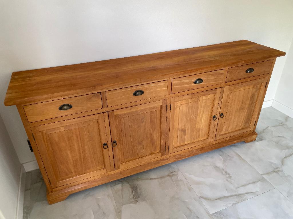 Teak dressoir, Huis en Inrichting, Kasten | Dressoirs, Ophalen, Zo goed als nieuw, Teakhout, Met deur(en)