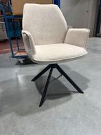 Beige velvet draaibare stoel 6 stuks met zwarte poot, Huis en Inrichting, Stoelen, Ophalen, Overige kleuren, Nieuw, Stof