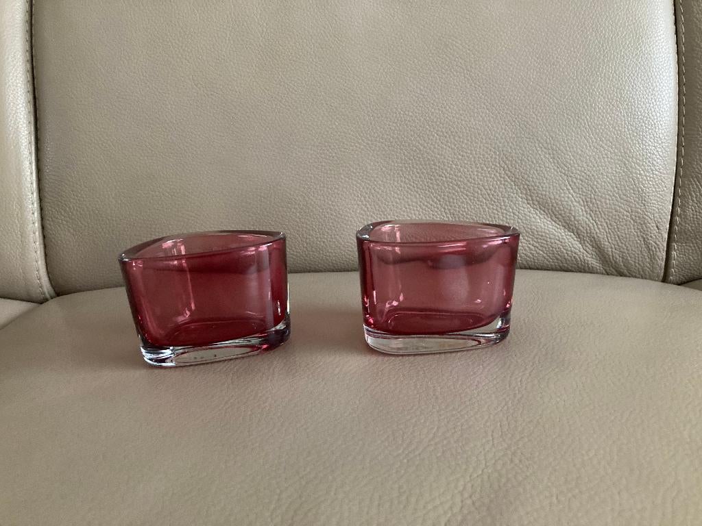 2 theelichthouders, Leonardo, H = 6 cm (6 euro voor 2 stuks), Overige materialen, Overige kleuren, Ophalen of Verzenden, Zo goed als nieuw