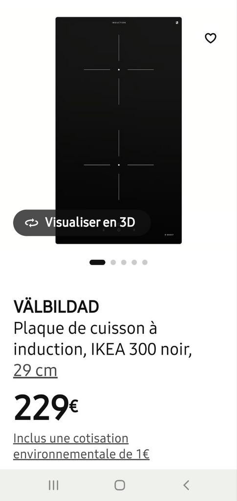 Plaques de cuisson VALBILDAD IKEA  à induction, Electroménager, Tables de cuisson, Enlèvement, Induction