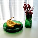 Vintage retro groene glazen schaal + vaas IKEA, Huis en Inrichting, Ophalen, Zo goed als nieuw