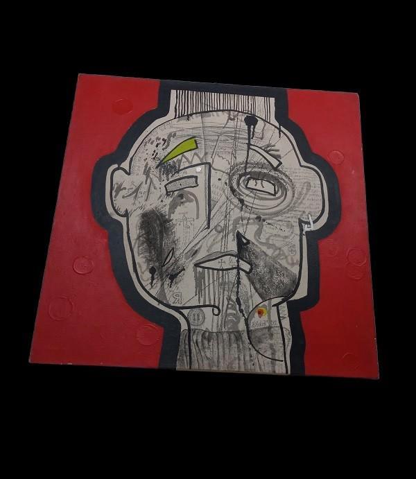 moderne compositie " a head"., Antiquités & Art, Art | Peinture | Moderne, Enlèvement ou Envoi