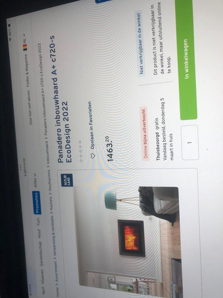 Houtkachel inbouw NIEUW, Maison & Meubles, Poêles, Neuf, Encastré, Poêle à bois, Enlèvement