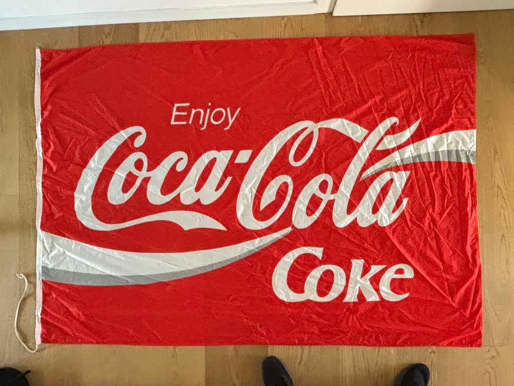 Vintage Coca-Cola Vlag (jaren 90), Ophalen of Verzenden, Gebruikt