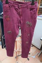 Broek bordeaux strass Onado fashion mt 42, Taille 42/44 (L), Enlèvement ou Envoi, Comme neuf, Longs