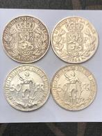 Munten zilver België lotje Leopold I & III totaal 4 stuks, Timbres & Monnaies, Monnaies | Belgique, Enlèvement ou Envoi, Argent